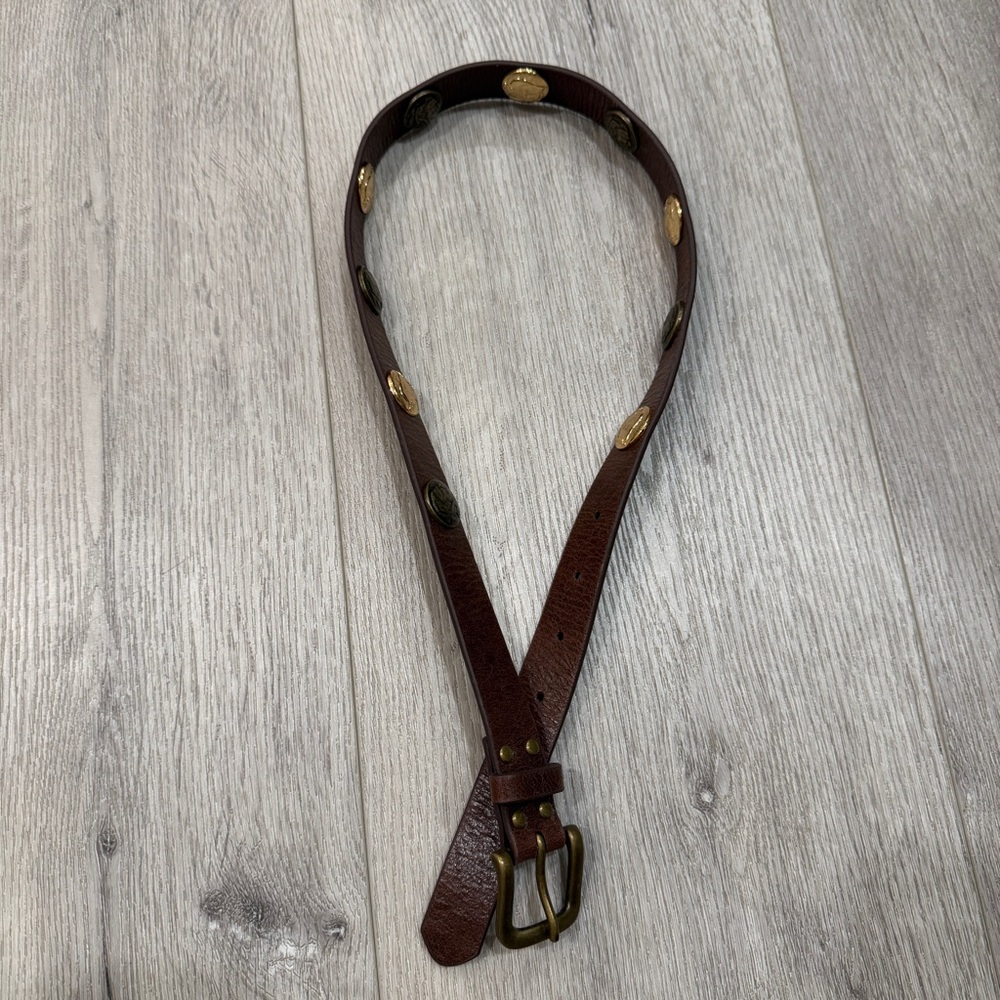 Stylish Brown Belt with Gold Details